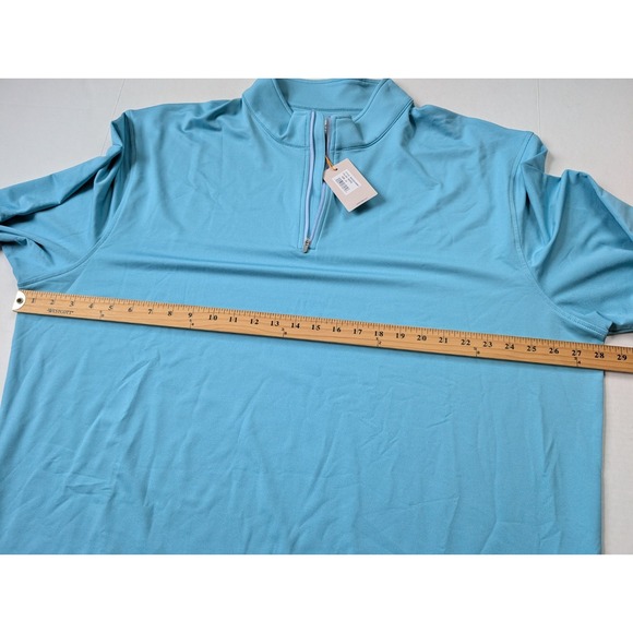 Peter Millar Mens XXL Blue Poppy Perth Melange Performance 1/4 Zip NWT Reef - Picture 4 of 7